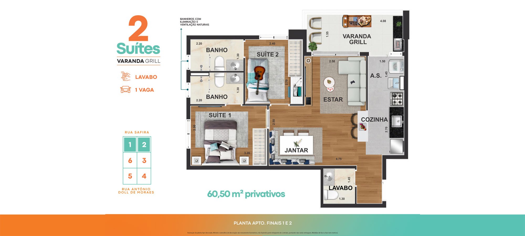 Planta do apartamento - opção 1